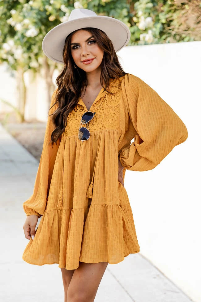 Promo π Pink Lily Perfectly You Mustard Lace Detail Mini π Dress π― 7 Promo π Pink Lily Perfectly You Mustard Lace Detail Mini π Dress π― - Image 7