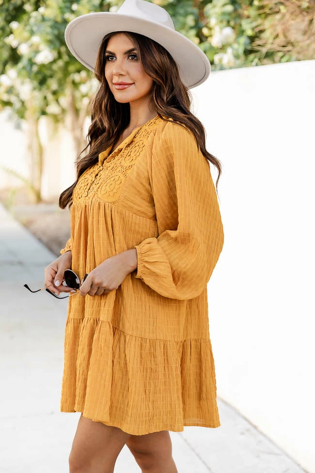 Promo π Pink Lily Perfectly You Mustard Lace Detail Mini π Dress π― 8 Promo π Pink Lily Perfectly You Mustard Lace Detail Mini π Dress π― - Image 8