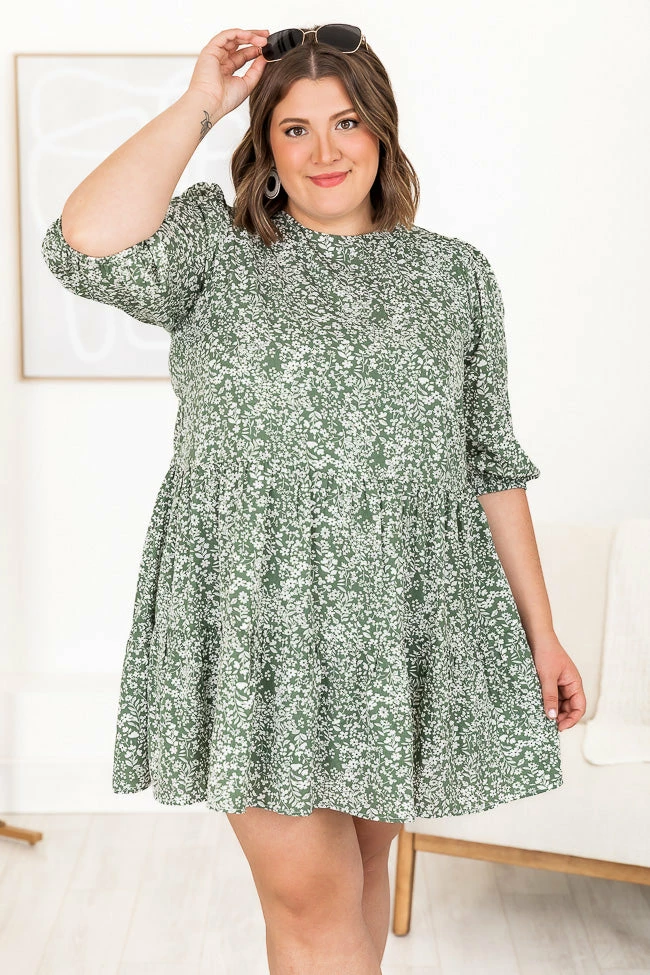 Budget 𧨠Pink Lily Electric Nights Olive Floral Babydoll Mini π Dress FINAL SALE π 16 Budget 𧨠Pink Lily Electric Nights Olive Floral Babydoll Mini π Dress FINAL SALE π - Image 16