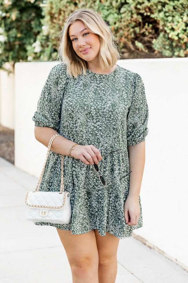 Budget 𧨠Pink Lily Electric Nights Olive Floral Babydoll Mini π Dress FINAL SALE π 2 Budget 𧨠Pink Lily Electric Nights Olive Floral Babydoll Mini π Dress FINAL SALE π - Image 2