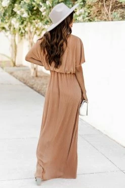 Best Pirce 🔔 Pink Lily A Step Above Camel Plisse Short Sleeve Maxi 👗 Dress FINAL SALE 😉 -Cheap dresses Store 183750 astepabove 174114 differentimezonesivory 183702 jetsettercream 1 650x