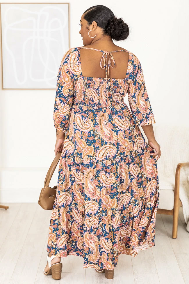 Hot Sale π Pink Lily Be The One Blue Printed Smocked Bust Maxi π Dress β 14 Hot Sale π Pink Lily Be The One Blue Printed Smocked Bust Maxi π Dress β - Image 14