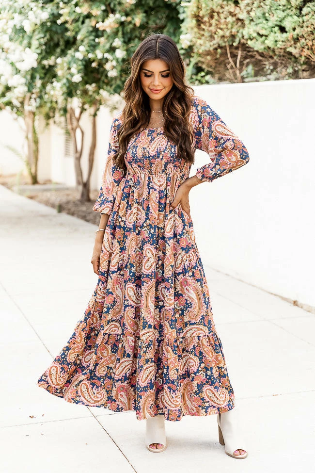 Hot Sale π Pink Lily Be The One Blue Printed Smocked Bust Maxi π Dress β 6 Hot Sale π Pink Lily Be The One Blue Printed Smocked Bust Maxi π Dress β - Image 6