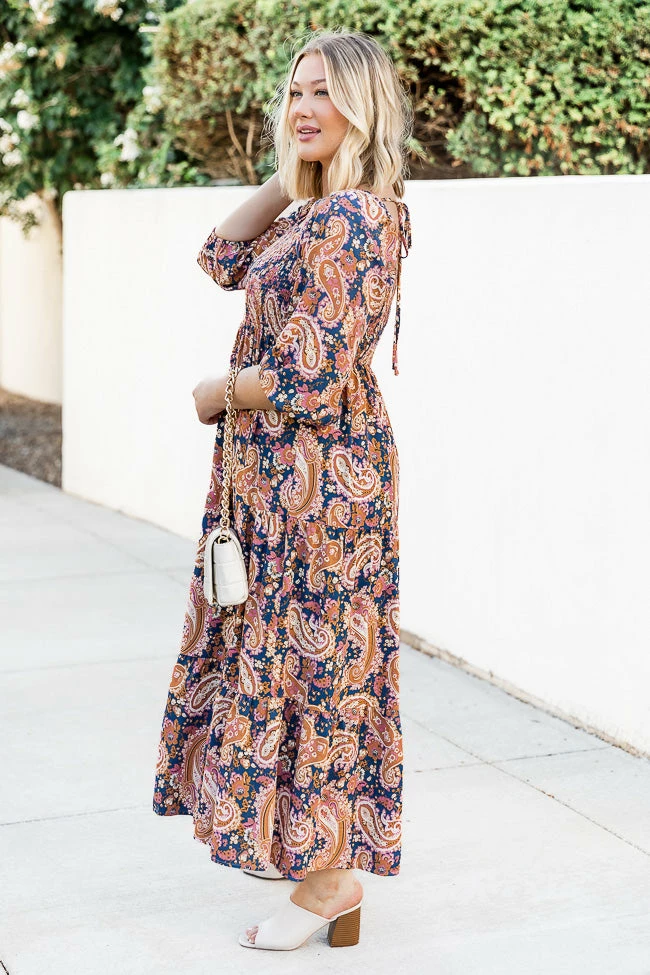 Hot Sale π Pink Lily Be The One Blue Printed Smocked Bust Maxi π Dress β 2 Hot Sale π Pink Lily Be The One Blue Printed Smocked Bust Maxi π Dress β - Image 2