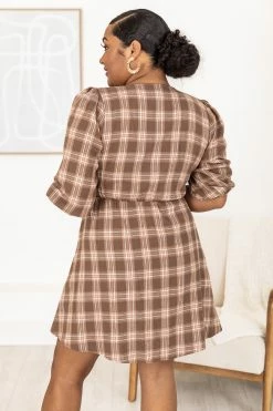 Outlet ✔️ Pink Lily Just A Thought Brown Plaid Smocked Bust Mini 👗 Dress ✨ -Cheap dresses Store 183828 4 92815770 386b 4ea6 ba44 84d625868101 650x