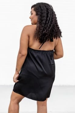 Best Pirce 💯 Pink Lily Time After Time Black Satin Criss-Cross Halter Mini 👗 Dress 🎁 -Cheap dresses Store 183830 13 650x