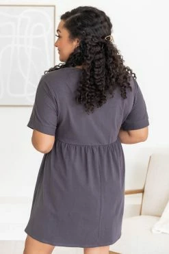 Coupon 🥰 Pink Lily Give Up The Ghost Cement V-Neck 👗 Dress 🎁 -Cheap dresses Store 183880 1 650x