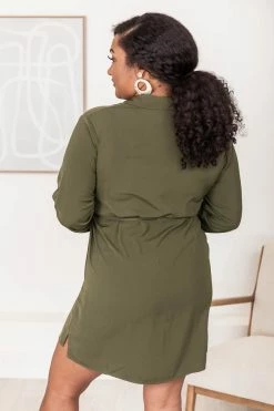 Buy 🎁 Pink Lily Learn To Fly Olive Button Front 👕 Shirt 👗 Dress FINAL SALE 🔥 -Cheap dresses Store 183972 14 650x