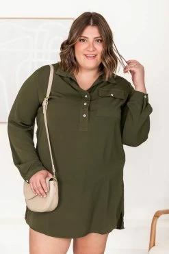 Buy 🎁 Pink Lily Learn To Fly Olive Button Front 👕 Shirt 👗 Dress FINAL SALE 🔥 -Cheap dresses Store 183972 2 e2a8f320 11dd 4397 ac3e 9056b9d2bf38 650x