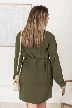 Buy 🎁 Pink Lily Learn To Fly Olive Button Front 👕 Shirt 👗 Dress FINAL SALE 🔥 -Cheap dresses Store 183972 9 650x