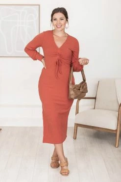 Top 10 😍 Pink Lily When I'm With You Rust Ribbed Cinched Bust Midi 👗 Dress FINAL SALE 😍 -Cheap dresses Store 183976 6 890cfbed 2f97 44f6 9a9c 50d9269ed72e 650x