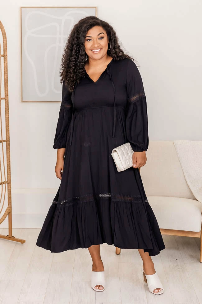 Best Pirce π₯ Pink Lily Untamed Beauty Black Lace Trim Detail Long Sleeve Midi π Dress β€οΈ 6 Best Pirce π₯ Pink Lily Untamed Beauty Black Lace Trim Detail Long Sleeve Midi π Dress β€οΈ - Image 6