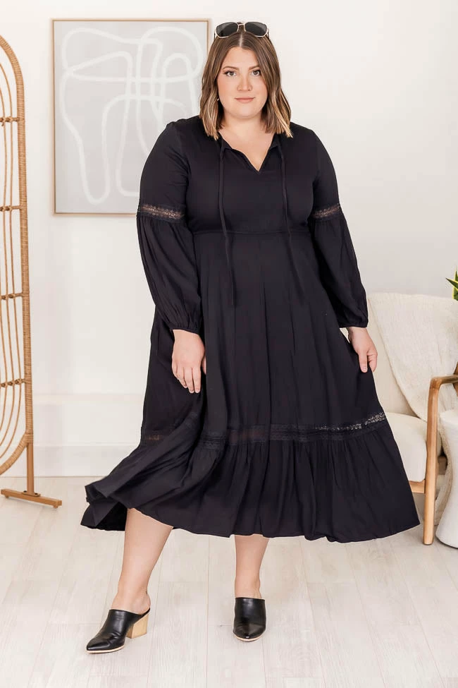 Best Pirce π₯ Pink Lily Untamed Beauty Black Lace Trim Detail Long Sleeve Midi π Dress β€οΈ 9 Best Pirce π₯ Pink Lily Untamed Beauty Black Lace Trim Detail Long Sleeve Midi π Dress β€οΈ - Image 9