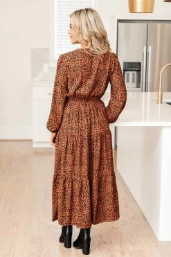 Outlet ⭐ Pink Lily Same Old Song Rust Spotted Tiered Midi 👗 Dress 👏 -Cheap dresses Store 184022 sameoldlovesong 183026 bethblack 5 650x