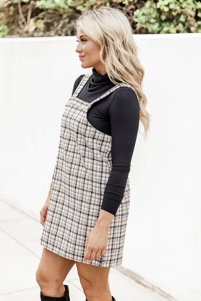 Budget ✨ Pink Lily It's No Big Deal Ivory Plaid Jumper 🎁 - Image 5