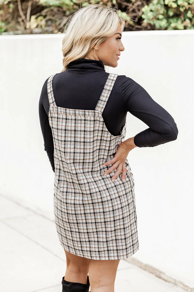 Budget ✨ Pink Lily It's No Big Deal Ivory Plaid Jumper 🎁 - Image 6