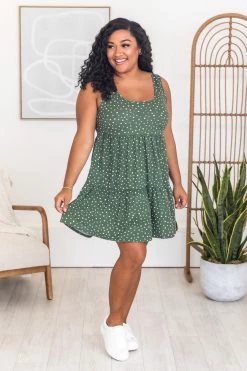 New 🧨 Pink Lily Prairie Girl Green Spotted Tank 👗 Dress FINAL SALE 🛒 -Cheap dresses Store 184080 1 650x