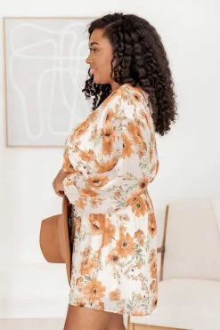 Wholesale 😉 Pink Lily Forever After All Orange Floral Belted Mini 👗 Dress FINAL SALE 🥰 -Cheap dresses Store 184212 8 650x