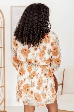 Wholesale 😉 Pink Lily Forever After All Orange Floral Belted Mini 👗 Dress FINAL SALE 🥰 -Cheap dresses Store 184212 9 650x