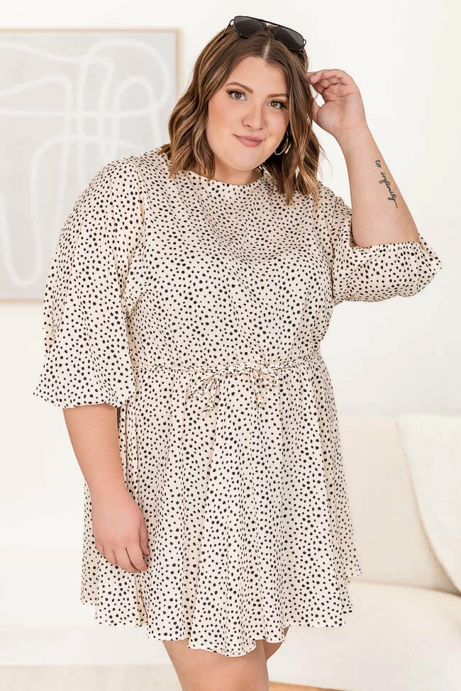 Budget π Pink Lily Just Can't Say Goodbye Beige Spotted Mini π Dress π₯ 15 Budget π Pink Lily Just Can't Say Goodbye Beige Spotted Mini π Dress π₯ - Image 15