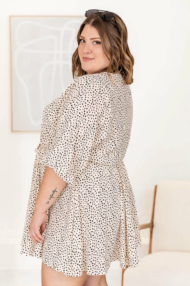 Budget π Pink Lily Just Can't Say Goodbye Beige Spotted Mini π Dress π₯ 16 Budget π Pink Lily Just Can't Say Goodbye Beige Spotted Mini π Dress π₯ - Image 16