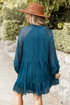 Best Sale 🔔 Pink Lily Happier Than Ever Teal Notched Neckline Mini 👗 Dress FINAL SALE 🎉 -Cheap dresses Store 184330 sawitcoming 174118 differenttimezonesmocha 183196 indie 185616 keepmovingon 10 650x