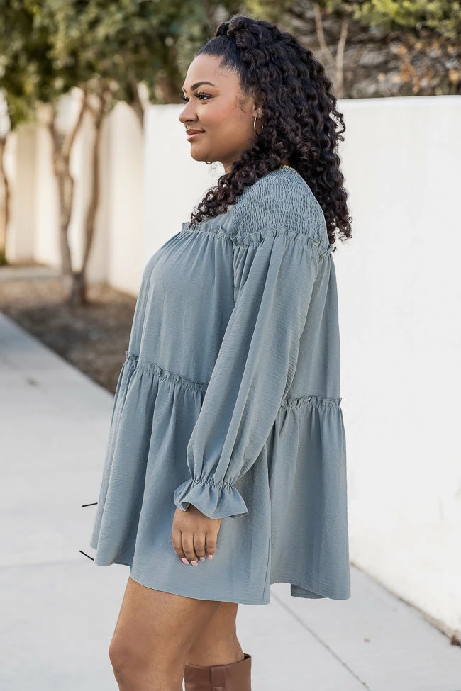 Wholesale β¨ Pink Lily I'll Always Remember Steel Grey Smocked Shoulder Mini π Dress π 9 Wholesale β¨ Pink Lily I'll Always Remember Steel Grey Smocked Shoulder Mini π Dress π - Image 9