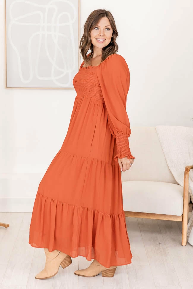 Hot Sale β Pink Lily Momentary Phase Rust Smocked Bust Maxi π Dress FINAL SALE π 10 Hot Sale β Pink Lily Momentary Phase Rust Smocked Bust Maxi π Dress FINAL SALE π - Image 10