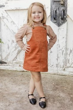 Promo π― Pink Lily Escape The Ordinary Kids Rust Corduroy Jumper FINAL SALE π