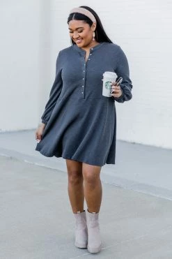 Best reviews of ❤️ Pink Lily Lasting Daydream Blue Henley Babydoll Ribbed 👗 Dress ❤️ -Cheap dresses Store 184594 6 650x