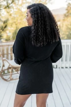 Deals 🎁 Pink Lily Matched Energy Black Mock Neck Sweater 👗 Dress FINAL SALE 🎉 -Cheap dresses Store 184644 8 650x