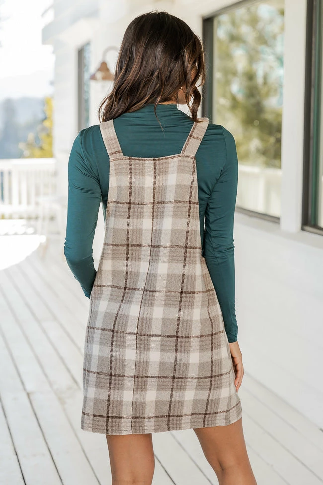 New βοΈ Pink Lily Change In The Air Tan Plaid Jumper FINAL SALE π― 9 New βοΈ Pink Lily Change In The Air Tan Plaid Jumper FINAL SALE π― - Image 9