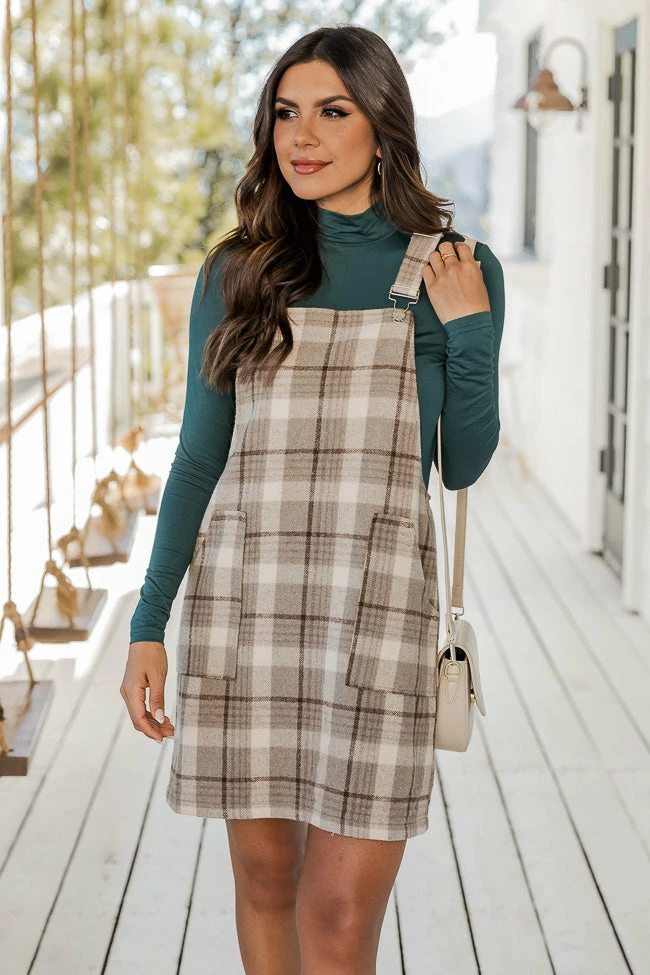 New βοΈ Pink Lily Change In The Air Tan Plaid Jumper FINAL SALE π― 7 New βοΈ Pink Lily Change In The Air Tan Plaid Jumper FINAL SALE π― - Image 7