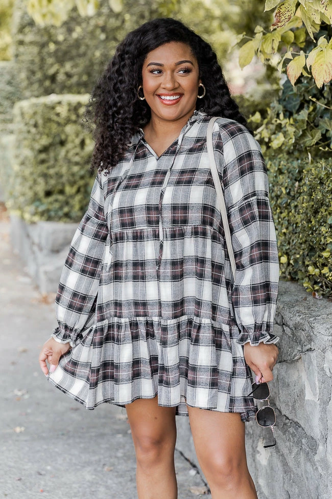 Wholesale π Pink Lily Falling Back To You Brown Plaid Tiered Mini π Dress π 7 Wholesale π Pink Lily Falling Back To You Brown Plaid Tiered Mini π Dress π - Image 7