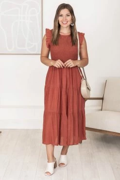Budget 😍 Pink Lily Turn Of Events Ginger Tiered Midi 👗 Dress 🎁 -Cheap dresses Store 184762 5 650x