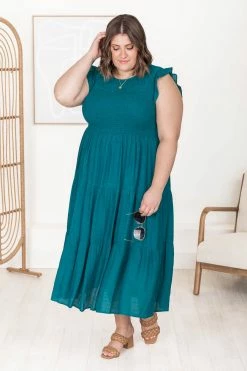 Best Pirce 🥰 Pink Lily Turn Of Events Teal Tiered Midi 👗 Dress 😍 -Cheap dresses Store 184764 1 650x