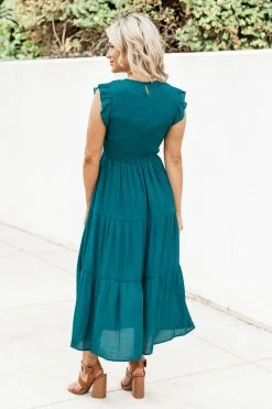 Best Pirce 🥰 Pink Lily Turn Of Events Teal Tiered Midi 👗 Dress 😍 -Cheap dresses Store 184764 turnofeventsturqoise 183196 indie 180352 findadirection 3 650x