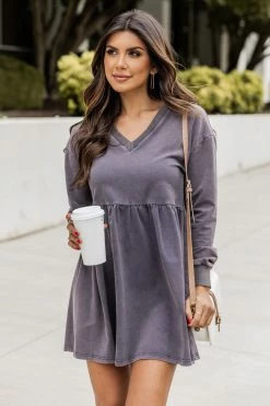 Best deal π Pink Lily Making New Rules Charcoal Acid Wash Babydoll Mini π Dress π