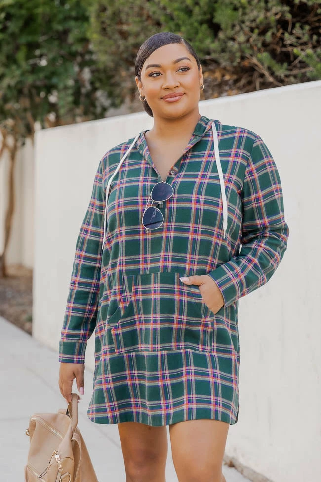 Best deal π Pink Lily Changing With The Leaves Green Hooded Plaid Mini π Dress π 7 Best deal π Pink Lily Changing With The Leaves Green Hooded Plaid Mini π Dress π - Image 7