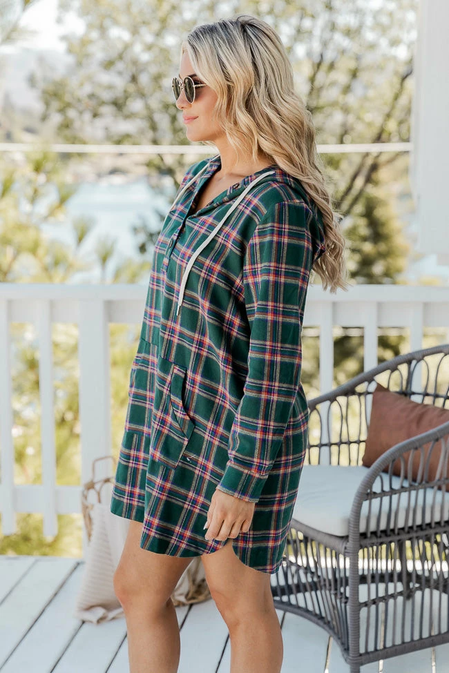 Best deal π Pink Lily Changing With The Leaves Green Hooded Plaid Mini π Dress π 4 Best deal π Pink Lily Changing With The Leaves Green Hooded Plaid Mini π Dress π - Image 4