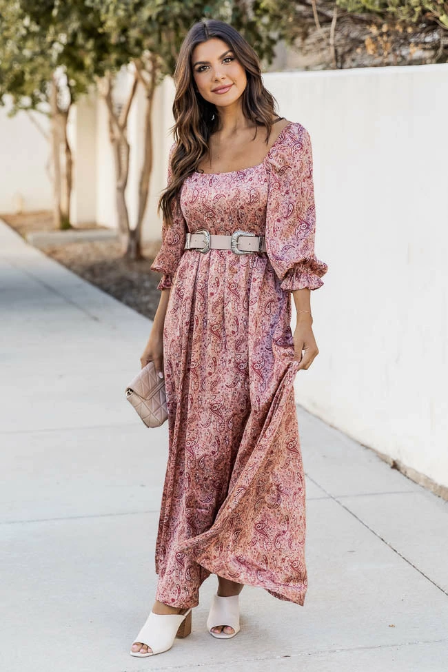 Best reviews of π Pink Lily May I Have This Dance Pink Satin Paisley Print Maxi π Dress FINAL SALE π 2 Best reviews of π Pink Lily May I Have This Dance Pink Satin Paisley Print Maxi π Dress FINAL SALE π - Image 2