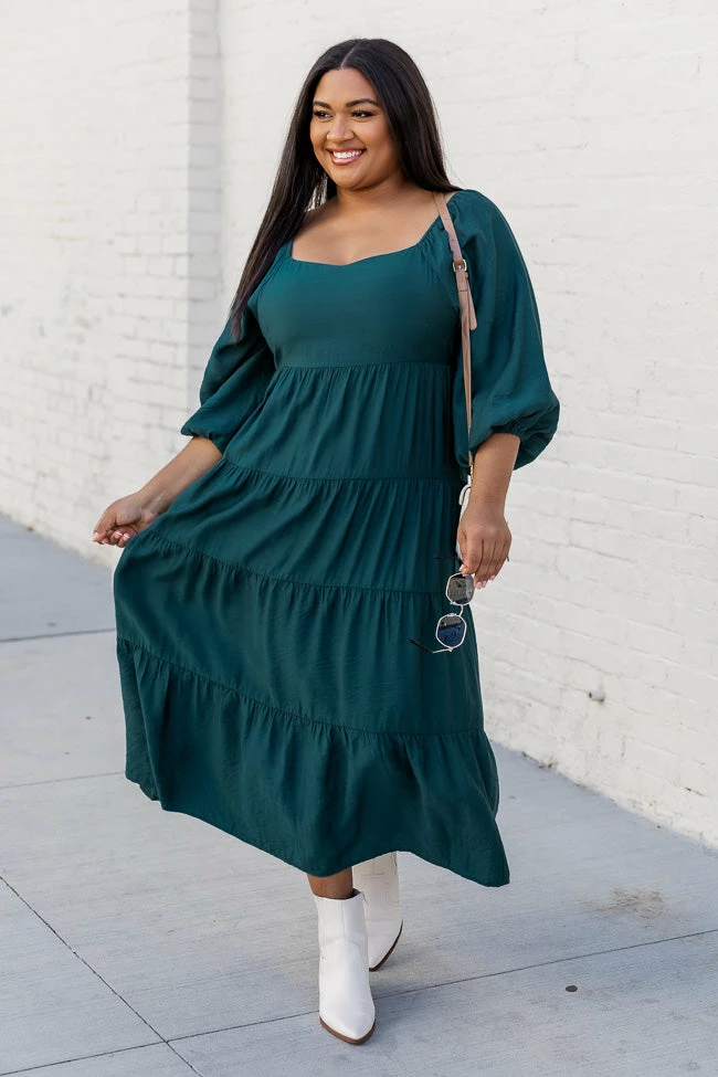 Best deal π Pink Lily All Of The Lights Emerald Tiered Midi π Dress FINAL SALE π 6 Best deal π Pink Lily All Of The Lights Emerald Tiered Midi π Dress FINAL SALE π - Image 6