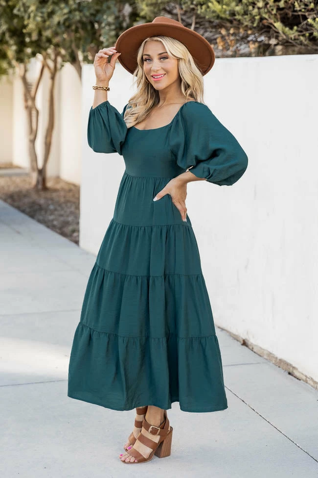 Best deal π Pink Lily All Of The Lights Emerald Tiered Midi π Dress FINAL SALE π 2 Best deal π Pink Lily All Of The Lights Emerald Tiered Midi π Dress FINAL SALE π - Image 2