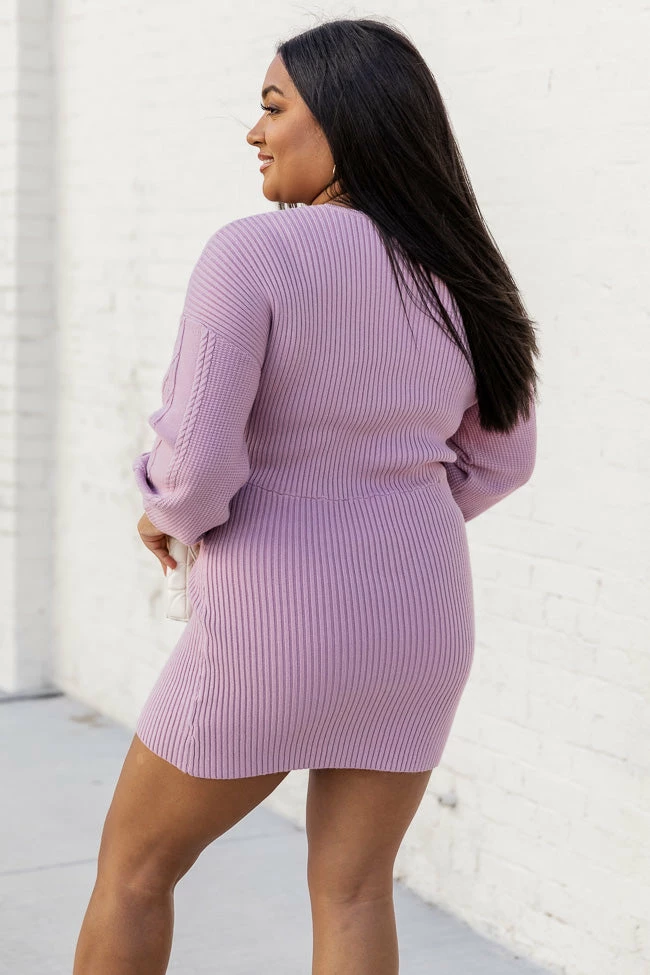 Best Pirce π₯ Pink Lily Reach Out To Me Lilac Cable Knit Wrap Sweater π Dress π₯° 9 Best Pirce π₯ Pink Lily Reach Out To Me Lilac Cable Knit Wrap Sweater π Dress π₯° - Image 9