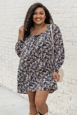 Deals ⌛ Pink Lily Romantic History Charcoal Floral Mini 👗 Dress 🥰 -Cheap dresses Store 185168 5 650x