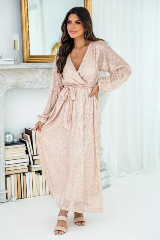 Buy 🛒 Pink Lily And All At Once Gold Sequin Maxi 👗 Dress ⭐ -Cheap dresses Store 185966 andallatonce 180112 kirsten 186976 thememoriesstart 9 650x