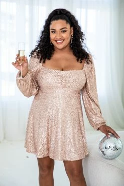 Buy π€© Pink Lily We Can't Have Nice Things Rose Gold Sequin Mini π Dress π 15 Buy π€© Pink Lily We Can't Have Nice Things Rose Gold Sequin Mini π Dress π -Cheap dresses Store 186054 6 650x