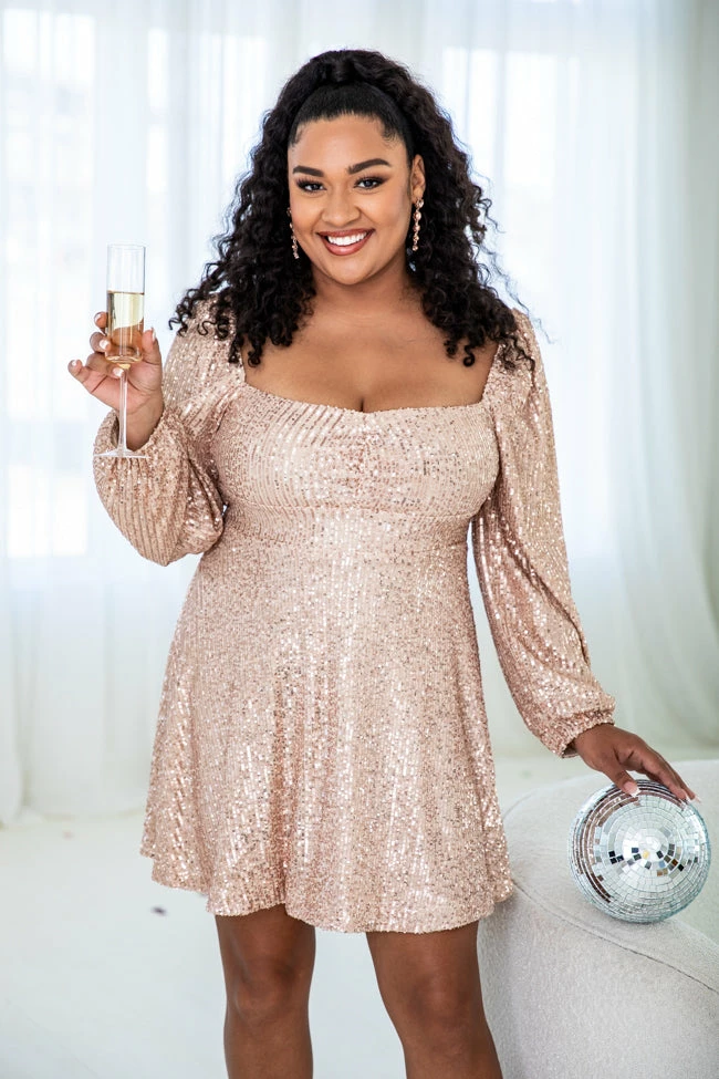 Buy π€© Pink Lily We Can't Have Nice Things Rose Gold Sequin Mini π Dress π 7 Buy π€© Pink Lily We Can't Have Nice Things Rose Gold Sequin Mini π Dress π - Image 7