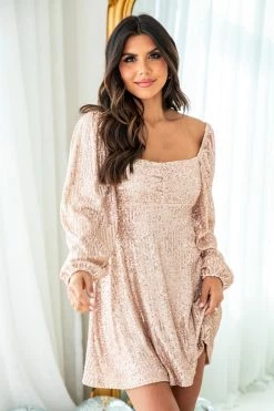 Cheap dresses Store 29 Buy π€© Pink Lily We Can't Have Nice Things Rose Gold Sequin Mini π Dress π