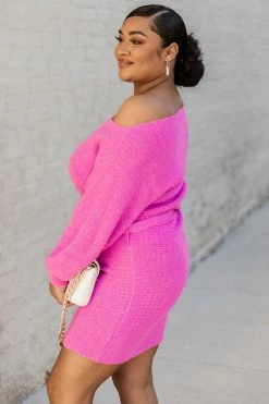 Cheapest 🧨 Pink Lily Creating Memories Pink Sweater 👗 Dress 🎁 -Cheap dresses Store 186164 5 650x